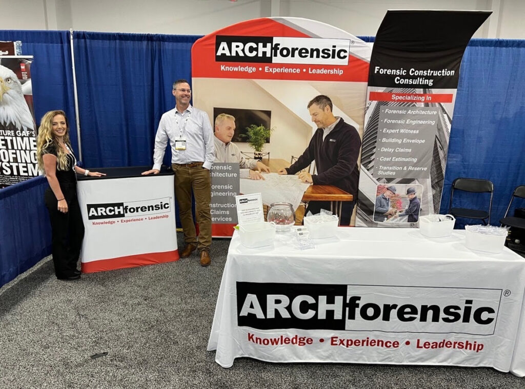 Christopher D. Ling AIA, NCARB and Randi Burdge representing ARCHforensic at the New Jersey Cooperator Exposition